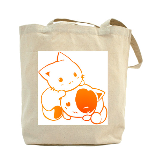 Сумка шоппер с принтом Котята