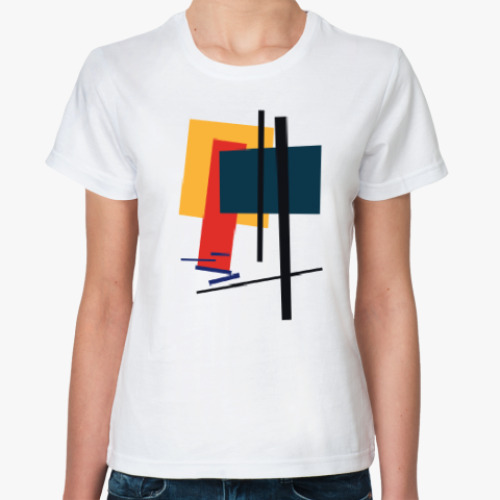 Классическая футболка с принтом Супрематизм Казимир Малевич
