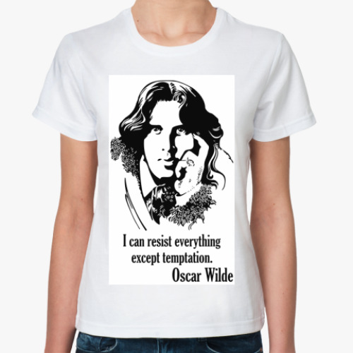 Классическая футболка с принтом Oscar Wilde