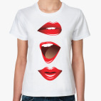 Классическая женская футболка Губы