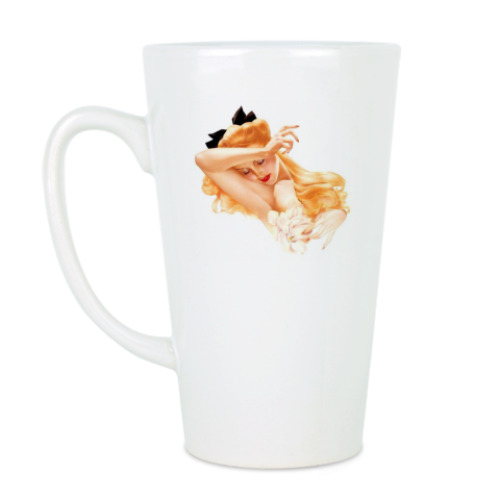 Чашка Латте с принтом Девушка