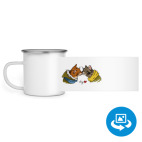 Кружка металлическая белая (круговая запечатка)