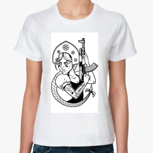 Классическая футболка с принтом За Россию