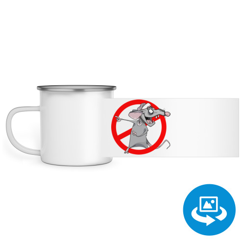 Эмалированная кружка (круговая запечатка) с принтом Крыса 2020 Rat