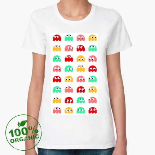 Женская футболка из органик-хлопка с принтом 'Pac-man'