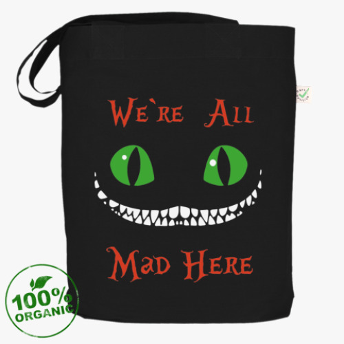 Сумка шоппер с принтом  Чеширский кот