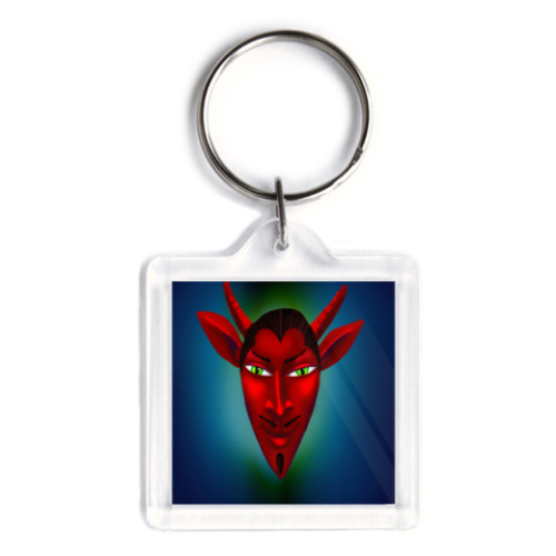 Брелок с принтом Красный улыбающийся демон