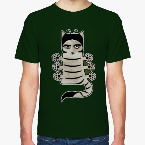 Футболка с принтом Кот Кафка. Превращение.