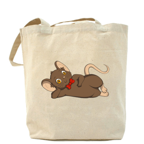 Сумка шоппер с принтом Мышь