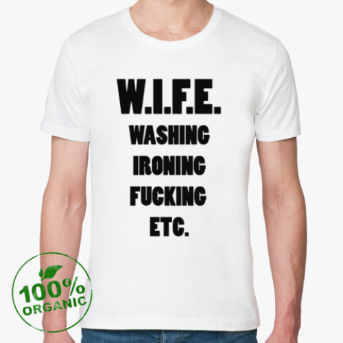 Футболка из органик-хлопка с принтом Расшифровка слова ЖЕНА