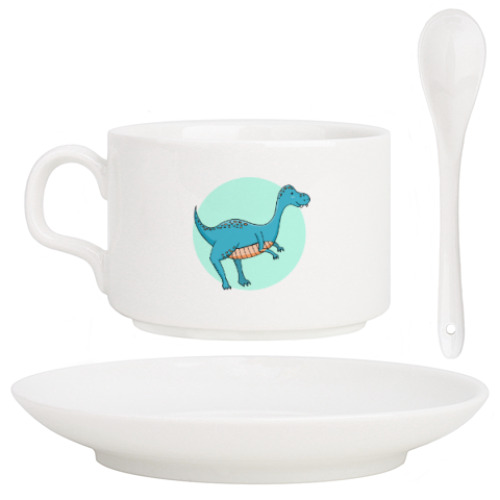 Кофейный набор с принтом Динозаврик