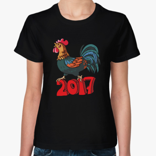 Женская футболка с принтом Год петуха