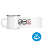 Кружка металлическая белая (круговая запечатка)