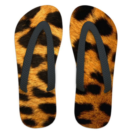 Шлепанцы (сланцы) с принтом Гепард