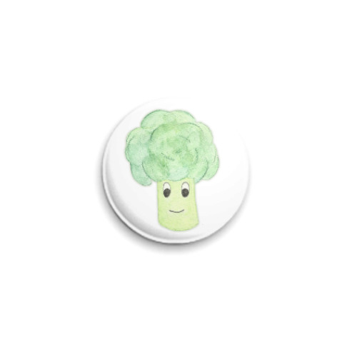 Значок 25мм с принтом Брокколи