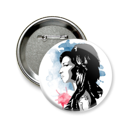 Значок 58мм с принтом Эми Уайнхаус - Amy Winehouse
