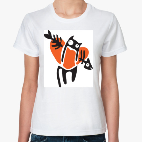 Классическая футболка с принтом Рыбный Валентин