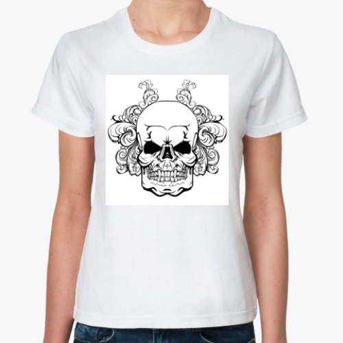 Классическая футболка с принтом череп
