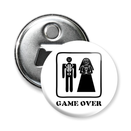 Магнит-открывашка с принтом Game Over