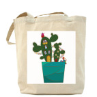 Домик гнома. Горшок с кактусом