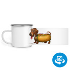 Кружка металлическая белая (круговая запечатка)