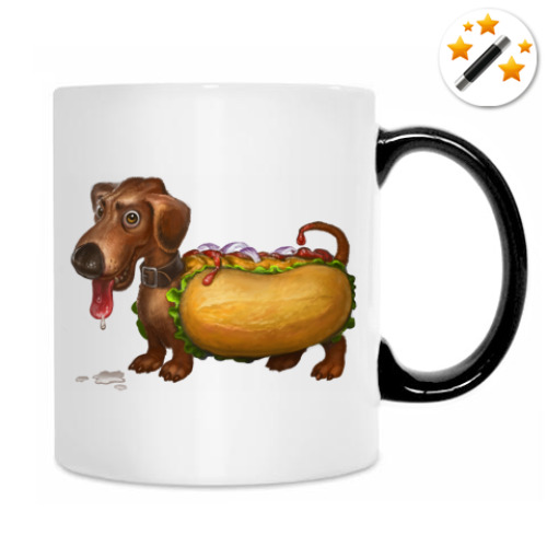 Кружка-хамелеон с принтом 'Горячая собака'