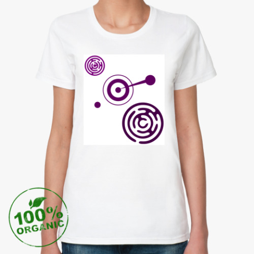 Женская футболка из органик-хлопка с принтом Круги уфо