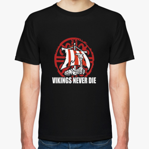Футболка с принтом Vikings never die