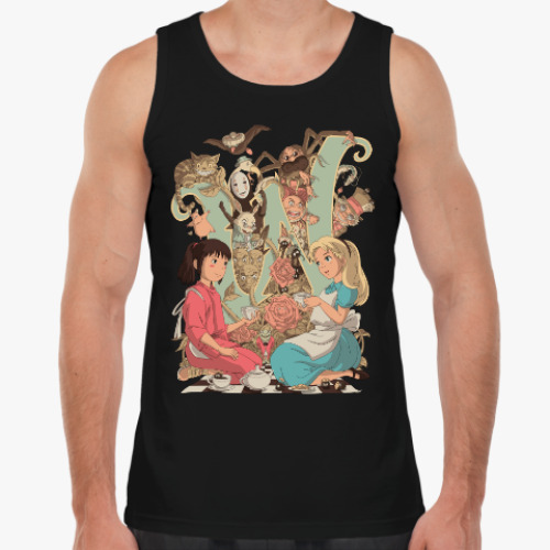 Майка с принтом Wonderland Alice and Chihiro