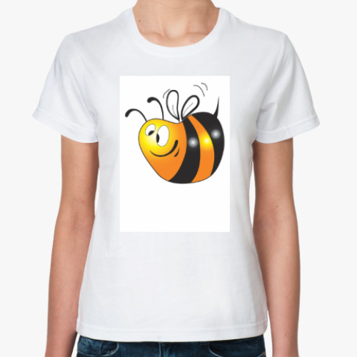 Классическая футболка с принтом Толстая пчелка