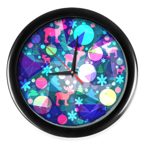 Настенные часы с принтом Новый год!