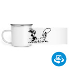 Кружка металлическая белая (круговая запечатка)