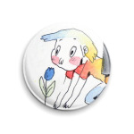 Акварельная девочка с цветочком