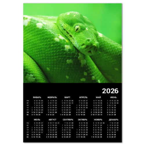 Календарь с принтом Змея