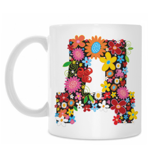 Кружка с принтом Инициалы - 'Д'