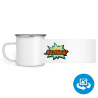 Кружка металлическая белая (круговая запечатка)