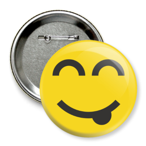 Значок 75мм с принтом Кокетливый Смайл