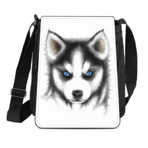 Сумка-планшет с принтом Сибирский хаски Siberian husky