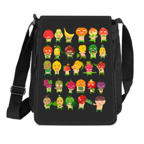 Сумка-планшет с принтом Фрукты, Овощи и Ягоды