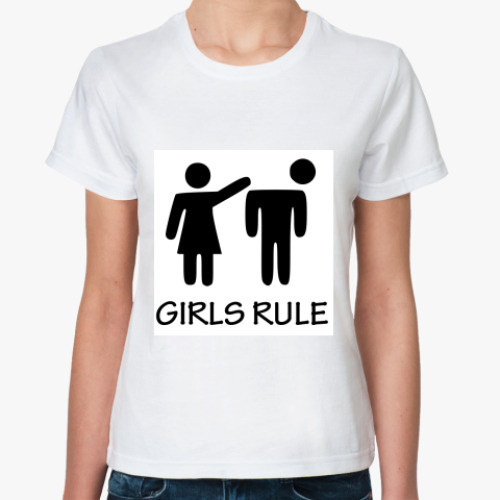 Классическая футболка с принтом Girls rule