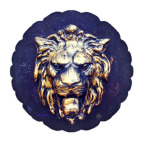 Подушка "круг", 35x35 см Золотой лев