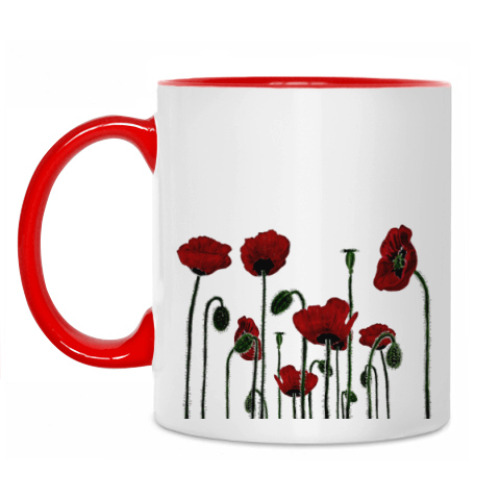 Кружка с принтом Маки