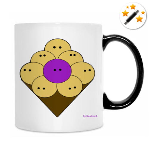 Кружка-хамелеон с принтом Purple people