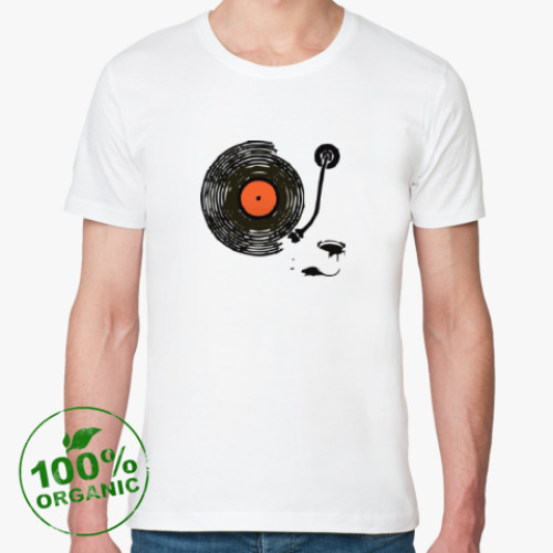 Футболка из органик-хлопка с принтом Пластинка