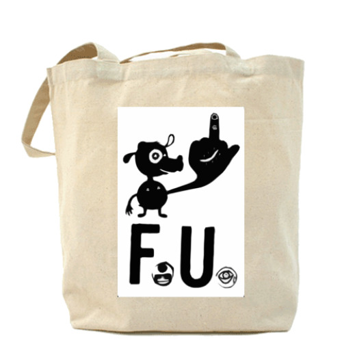 Сумка шоппер с принтом '...uck ...ou'