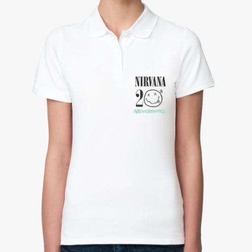 Женская рубашка поло (печать) с принтом Nirvana Nevermind 20th