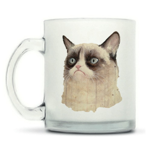 Кружка матовая с принтом Grumpy Cat / Сердитый Кот