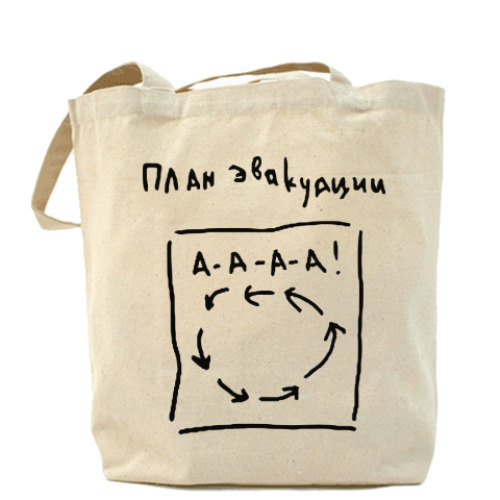 Сумка шоппер с принтом План эвакуации