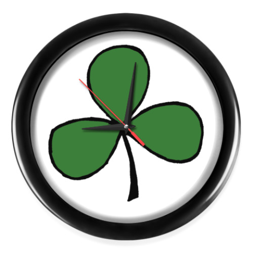 Настенные часы с принтом Клевер