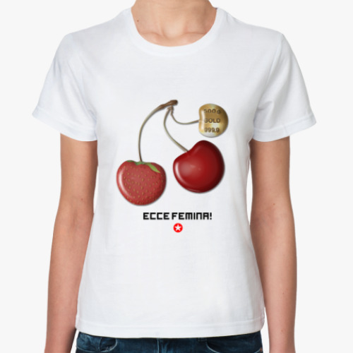 Классическая футболка с принтом Красота